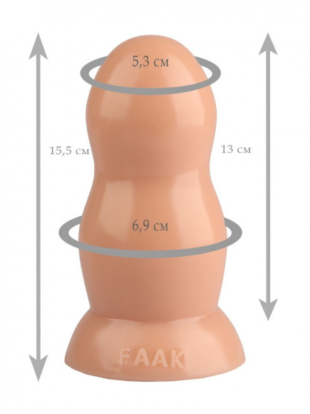 Телесная гладкая анальная втулка - 15,5 см.