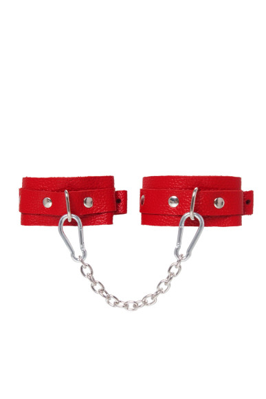Красные кожаные узкие оковы со скруглёнными углами Красные кожаные узкие оковы со скруглёнными углами