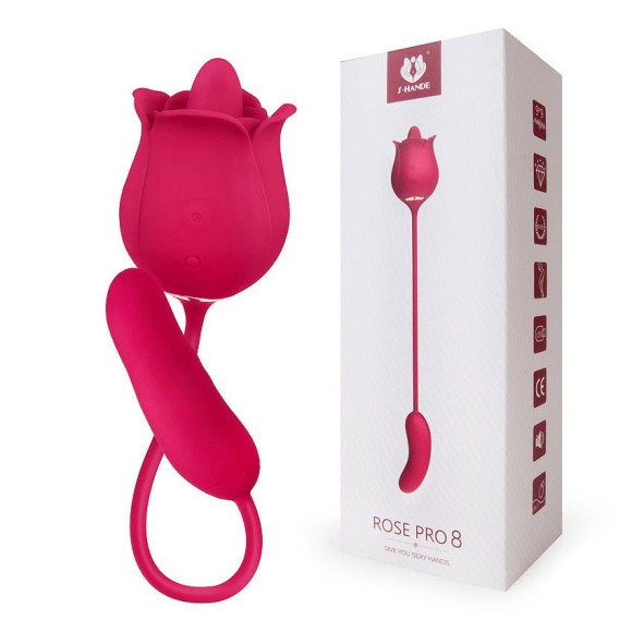 Розовый вибромассажер Rose Pro 8 Розовый вибромассажер Rose Pro 8