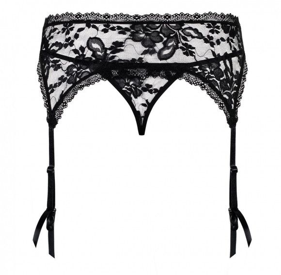 Кружевной пояс для чулок Catia в комплекте с трусиками-стрингами Кружевной пояс для чулок Catia в комплекте с трусиками-стрингами