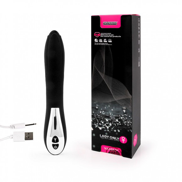 Черный гладкий вибромассажер с 12 режимами работы - 23 см. Черный гладкий вибромассажер с 12 режимами работы - 23 см.