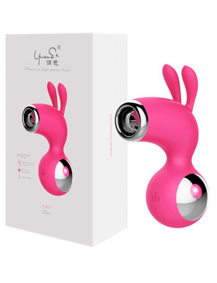 Розовый клиторальный стимулятор с ушками Claire Розовый клиторальный стимулятор с ушками Claire