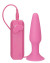 Розовая вибровтулка с выносным пультом управления - 11,4 см.