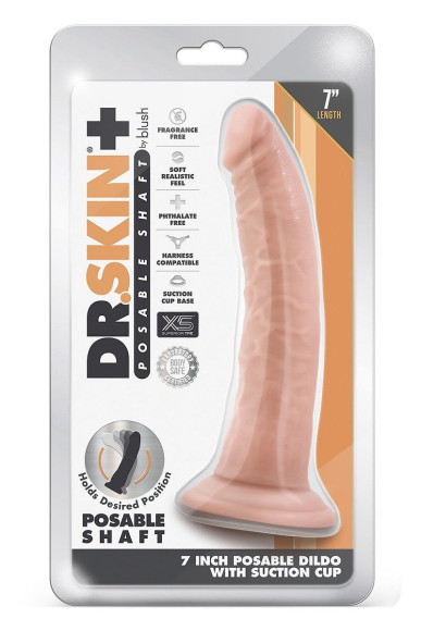 Телесный фаллоимитатор-реалистик 7 Inch Posable Dildo - 19 см. Телесный фаллоимитатор-реалистик 7 Inch Posable Dildo - 19 см.