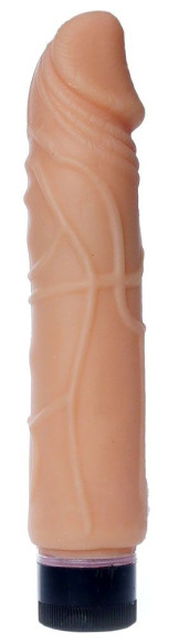 Телесный вибратор-реалистик Real Skin - 22 см. Телесный вибратор-реалистик Real Skin - 22 см.