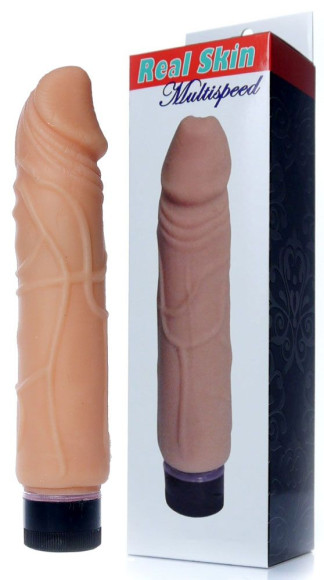 Телесный вибратор-реалистик Real Skin - 22 см. Телесный вибратор-реалистик Real Skin - 22 см.