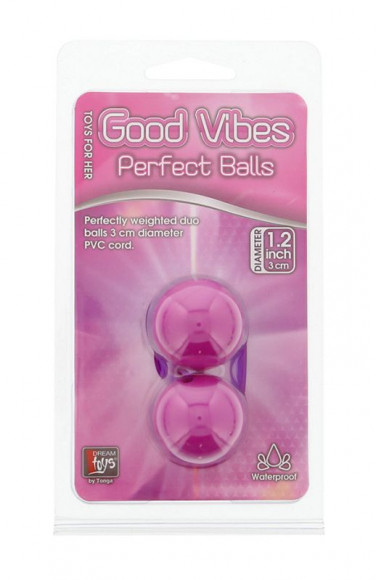 Фиолетовые вагинальные шарики на мягкой сцепке GOOD VIBES PERFECT BALLS Фиолетовые вагинальные шарики на мягкой сцепке GOOD VIBES PERFECT BALLS