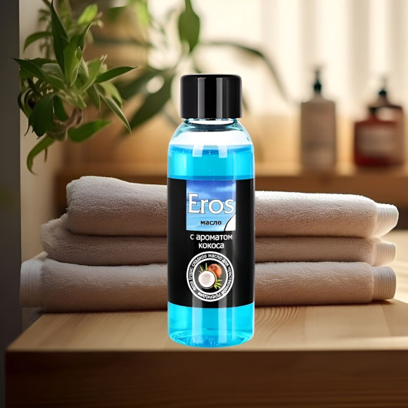 Массажное масло Eros tropic с ароматом кокоса - 50 мл. Массажное масло Eros tropic с ароматом кокоса - 50 мл.