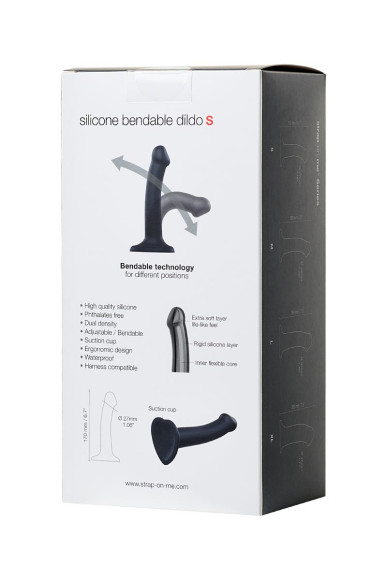 Черный фаллос на присоске Silicone Bendable Dildo S - 17 см. Черный фаллос на присоске Silicone Bendable Dildo S - 17 см.