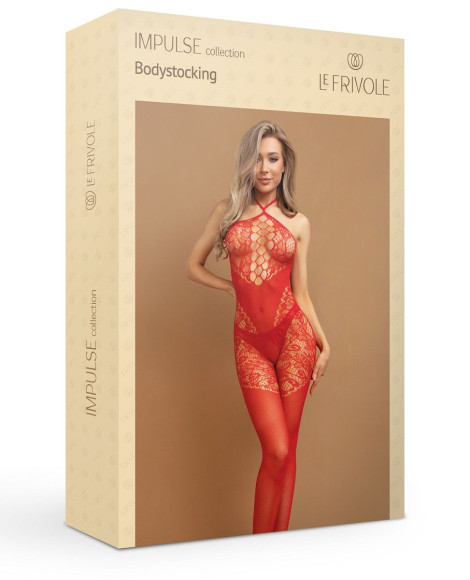 Красный боди-комбинезон с вырезом на груди Красный боди-комбинезон с вырезом на груди