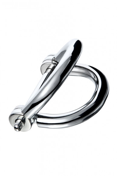 Серебристые наручники Metal в форме восьмерки - размер L