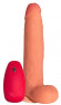 Телесный реалистичный вибратор №74 с проводным пультом - 22,5 см. Телесный реалистичный вибратор №74 с проводным пультом - 22,5 см.