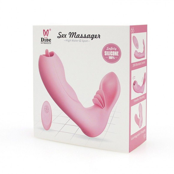 Розовый вибромассажер SEX MASSAGER с пультом ДУ Розовый вибромассажер SEX MASSAGER с пультом ДУ