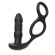Черный анальный вибромассажёр с возвратно-поступательными движениями и кольцами для фиксации Черный анальный вибромассажёр с возвратно-поступательными движениями и кольцами для фиксации