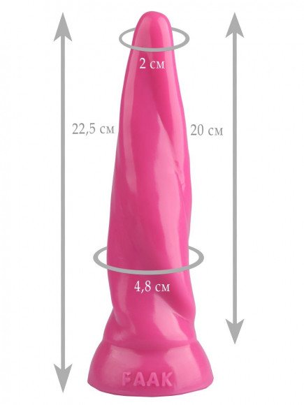 Розовая коническая винтовая анальная втулка - 22,5 см.