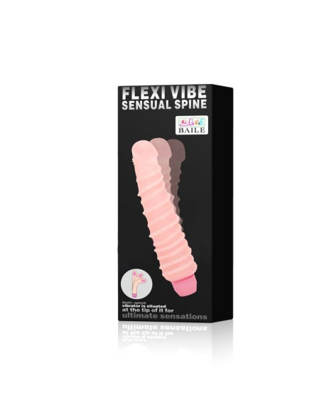 Гнущийся вибромассажер с хребтом - 19,5 см. Гнущийся вибромассажер с хребтом - 19,5 см.