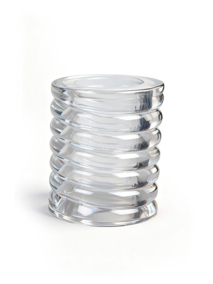 Прозрачная сквозная насадка на пенис с ребрышками