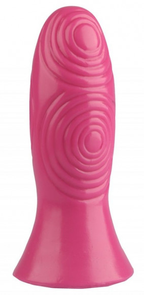 Розовая анальная втулка с рельефом - 17 см. Розовая анальная втулка с рельефом - 17 см.