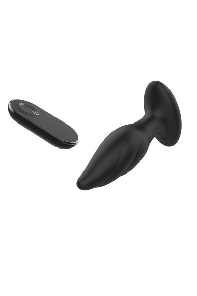 Черная анальная вибропробка Angelina Remote Rotating Plug - 14 см. Черная анальная вибропробка Angelina Remote Rotating Plug - 14 см.