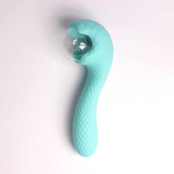 Бирюзовый вибромассажёр с деликатными токами Бирюзовый вибромассажёр с деликатными токами