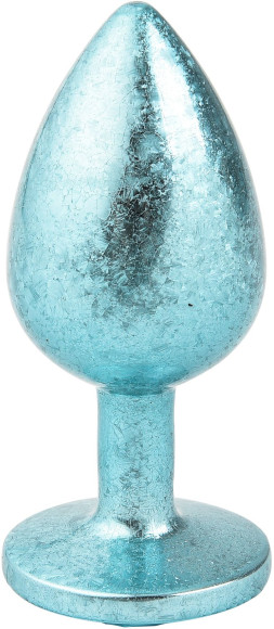 Голубая алюминиевая анальная пробка с кристаллом - 7 см. Голубая алюминиевая анальная пробка с кристаллом - 7 см.