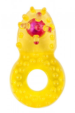 Жёлтое эрекционное кольцо с бусиной Жёлтое эрекционное кольцо с бусиной