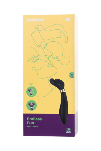 Чёрный вибромассажер для пар Satisfyer Endless Fun Чёрный вибромассажер для пар Satisfyer Endless Fun