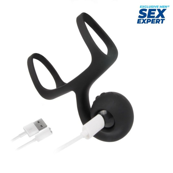 Черная вибронасадка на пенис Sex Expert Черная вибронасадка на пенис Sex Expert