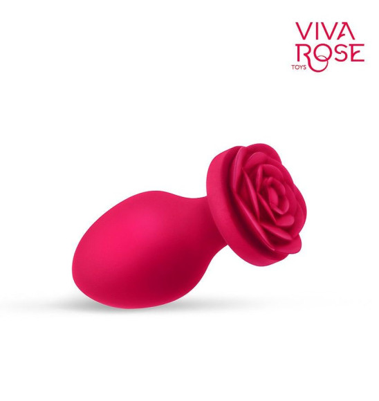 Малиновая анальная втулка с основанием-розой - 7 см. Малиновая анальная втулка с основанием-розой - 7 см.