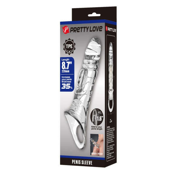 Прозрачная насадка на пенис - 22 см. Прозрачная насадка на пенис - 22 см.