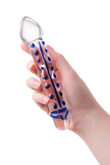 Двусторонний прозрачный фаллос из стекла - 20 см. Двусторонний прозрачный фаллос из стекла - 20 см.