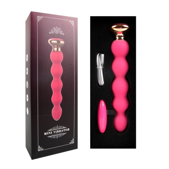Розовый вибратор-ёлочка Mini Vibrator с пультом ДУ - 19 см. Розовый вибратор-ёлочка Mini Vibrator с пультом ДУ - 19 см.