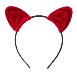 Красный стильный ободок-ушки My rules Красный стильный ободок-ушки My rules