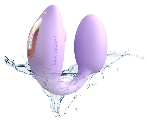 Сиреневый U-образный стимулятор клитора и точки G с пультом ДУ Wonderlover Сиреневый U-образный стимулятор клитора и точки G с пультом ДУ Wonderlover