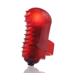 Светящийся красный вибростимулятор на пальчик FingO Светящийся красный вибростимулятор на пальчик FingO