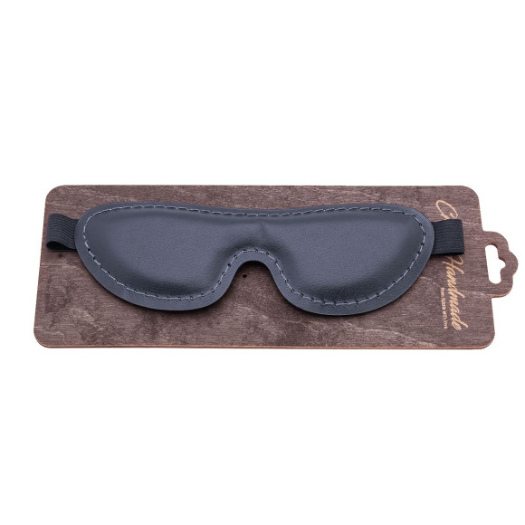 Черная мягкая закрытая маска из натуральной кожи Черная мягкая закрытая маска из натуральной кожи