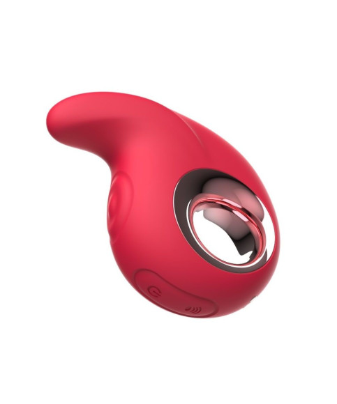 Красный клиторальный массажер с функцией постукивания