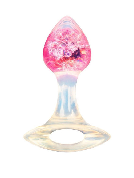 Розоватая анальная пробка с руской - 8,5 см. Розоватая анальная пробка с руской - 8,5 см.