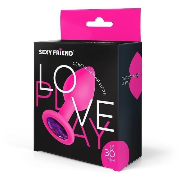 Розовая силиконовая анальная втулка с фиолетовым кристаллом - 7,3 см. Розовая силиконовая анальная втулка с фиолетовым кристаллом - 7,3 см.