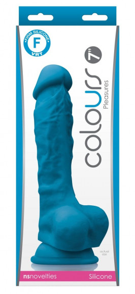 Голубой фаллоимитатор на присоске 7 Dildo - 22,3 см.