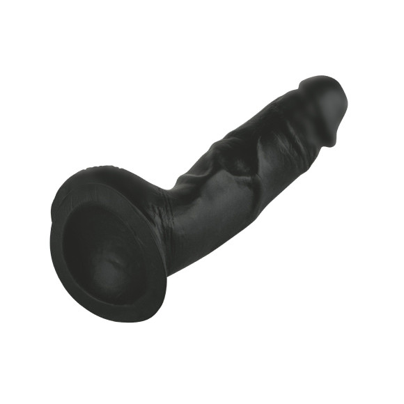Черный реалистичный фаллоимитатор на подошве-присоске - 17,5 см. Черный реалистичный фаллоимитатор на подошве-присоске - 17,5 см.