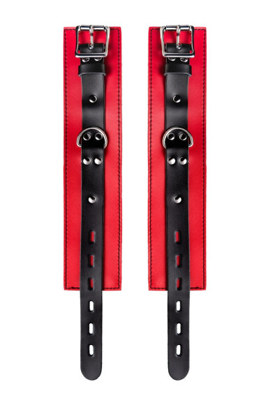 Красно-черные оковы на ноги из кожи Красно-черные оковы на ноги из кожи