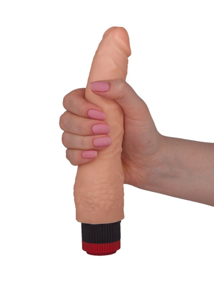 Гелевый вибромассажёр без мошонки - 22 см. Гелевый вибромассажёр без мошонки - 22 см.