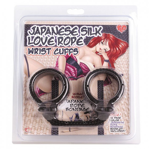 Чёрные оковы для рук Japanese Silk Love Rope Wrist Cuffs