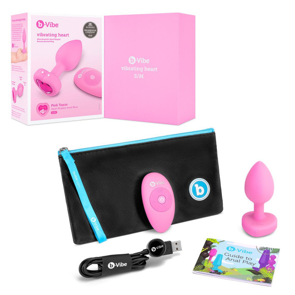 Розовый анальный плаг с кристаллом-сердцем Vibrating Heart Shape Jewel Plug S-M Розовый анальный плаг с кристаллом-сердцем Vibrating Heart Shape Jewel Plug S-M