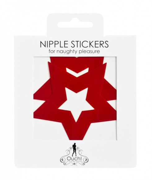 Красные наклейки-звёзды на грудь