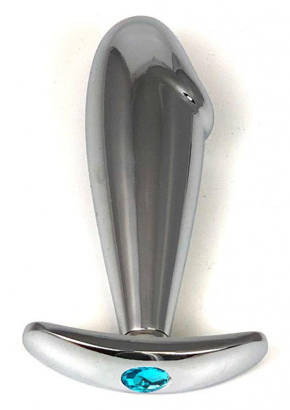 Серебристая пробка-фаллос с голубым кристаллом – 9,5 см. Серебристая пробка-фаллос с голубым кристаллом – 9,5 см.