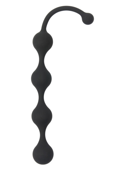 Чёрная анальная цепочка Four Beads Anal Black - 24 см.