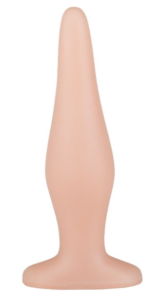Телесная анальная пробка с широким основанием - 14 см. Телесная анальная пробка с широким основанием - 14 см.