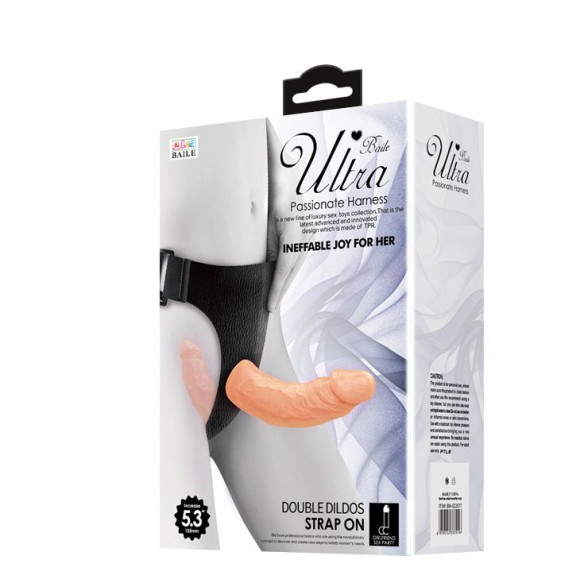 Женский страпон с 2 отростками - внешним и внутренним Женский страпон с 2 отростками - внешним и внутренним